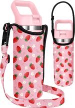 Water Bottle Carrier with Strap - Handheld Kids Water Bottle Holder for 10-16 oz / 14-20 oz Cute Cartoon Design Neoprene Crossbody Bottle Sling Bag for Boys Girls - Image 2