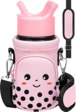 Water Bottle Carrier with Strap - Insulated Kids Water Bottle Holder for Boys Girls Bottle Bag for 10-18Oz - Image 2