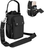 Water Bottle Holder with Strap 32 40oz Crossbody Insulated Water Bottle Carrier Sling Bag with Adjustable Wide Strap and Phone Purse 5 Pockets for Walking Hiking Gym Travel - Image 2