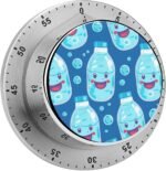 Water Bottle Pattern Kitchen Timer 60 Minute Visual Wind Up Timers Indoor Mechanical Timers with Magnetic Base Stainless Steel Timer for Home Cooking Time Management Tool - Image 2
