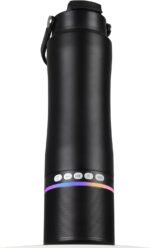 Water Bottle with Portable Bluetooth Speaker - Modular Insulated Water Bottles w/Handle, BT5.3, TWS Pairing Speaker and Stainless Steel Cups for Camping Sports Beach (Black) - Image 2