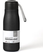 Water Bottles with Portable Lid，Hydro Insulated Thermal Flask for Hot or Cold Drinks 350ml Stainless Steel Metal Reusable Water Bottle for Kids, Adults, Midnight Black - Image 2