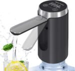 Water Dispenser for 5 Gallon Bottle, Rechargeable Water Pump - Foldable Water Spout for 5 Gallon Bottle, Long-Lasting,Smart LED Display, Portable Water Dispenser for Home & Outdoor (Black) - Image 2