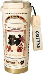 WeiTeTaLuo 16 oz Insulated Coffee Mug, Cat Coffee Travel Mug, Cute Stainless Steel Insulated Tumbler for Water, Tea, Leakproof, Hot & Cold Drinks - Image 2