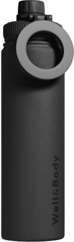 Well & Body Insulated Magnetic Water Bottle Magnet'O 25 oz | Stainless Steel, Compatible with MagSafe, Adjustable Angle, Leak-Proof, BPA-Free, Tripod-Ready, Gym, CrossFit, Fitness [Black Edition] - Image 2