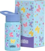 Wildkin Kids 14oz Stainless Steel Water Bottle – BPA-Free, Leakproof, Insulated, Easy-Clean - Butterfly Garden Blue - Image 2