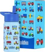 Wildkin Kids 14oz Stainless Steel Water Bottle – BPA-Free, Leakproof, Insulated, Easy-Clean - Trains, Planes & Trucks - Image 2