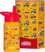 Wildkin Kids 14oz Stainless Steel Water Bottle – BPA-Free, Leakproof, Insulated, Easy-Clean - Under Construction - Image 2