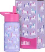 Wildkin Kids 14oz Stainless Steel Water Bottle – BPA-Free, Leakproof, Insulated, Easy-Clean - Unicorn - Image 2