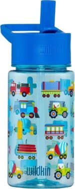 Wildkin Kids 16 Oz Water Bottle – BPA-Free Tritan, Leak-Proof Lid, Durable & Easy to Clean - Trains, Planes & Trucks - Image 2