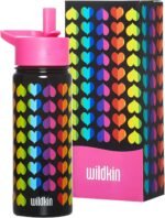 Wildkin Kids 18oz Stainless Steel Water Bottle – BPA-Free, Leakproof, Insulated, Easy-Clean - Rainbow Hearts - Image 2