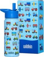 Wildkin Kids 18oz Stainless Steel Water Bottle – BPA-Free, Leakproof, Insulated, Easy-Clean - Trains, Planes & Trucks - Image 2
