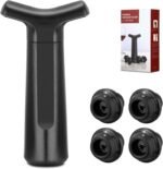 Wine Saver Vacuum Pump Set with 4 Reusable Wine Stoppers, Wine Bottle Preserver & Sealer, Keeps Wine Fresh Longer, Ergonomic Handle, Ideal Gift for Wine Lovers - Image 2