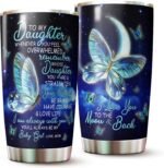 Wookoo Daughter Butterfly Tumbler - Mom Daughter Gifts - Mothers Day & Christmas - 16oz - Image 2