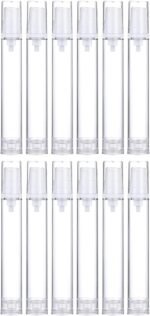 Wresty 12 Pcs Vacuum Lotion Bottles Plastic Airless Pump Bottles Travel DIY Cosmetic Cream Foundation Toiletries Liquid Vacuum Container (15ml) - Image 2