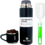 XTYHTX Stainless Steel Insulated Coffee Bottle,Vacuum-Insulated Beverage Bottle with Handle, Leak-Proof for Coffee, Tea, Water, Hot or Cold, 17oz (Black) - Image 2