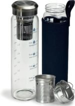 Xaeiglas Motivational Glass Water Bottle 32 oz Borosilicate with Neoprene Sleeve and Stainless Steel Lid - Image 2