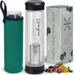 Xaeiglas Tea Tumbler with Infuser - Double Wall Glass Travel Mug with Stainless Steel Filter - Tea Infuser Bottle for Loose Leaf Infusions and Fruit Infused Water (Classic) - Image 2