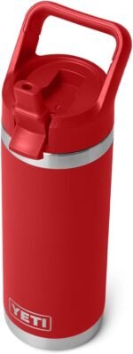 YETI Rambler 18 oz Bottle, Vacuum Insulated, Stainless Steel with Color Matching Straw Cap, Rescue Red - Image 2