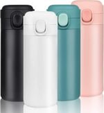 YINJAM Travel Mug Reusable Coffee Cup Insulated Water Bottle Thermal Mug Stainless Steel Leakproof Flask Tumbler for Hot Cold Drinks (White, 15 Oz) - Image 2