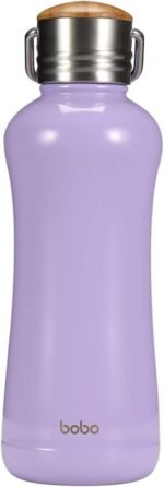 YOHKOH Mini Insulated Water Bottle With Bamboo Lid - 11.8oz Small Vacuum Insulated Water Bottle for Women Kids, 12 Hrs Hot & 24 Hrs Cold Stainless Steel Thermos Leak-Proof BPA-Free (11.8oz,Violets) - Image 2
