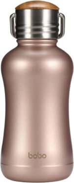 YOHKOH Mini Insulated Water Bottle With Bamboo Lid - 8.8oz Small Vacuum Insulated Water Bottle for Women Kids, 12 Hrs Hot & 24 Hrs Cold Stainless Steel Thermos Leak-Proof BPA-Free (8.8oz,Gold) - Image 2