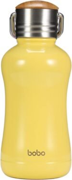 YOHKOH Mini Insulated Water Bottle With Bamboo Lid - 8.8oz Small Vacuum Insulated Water Bottle for Women Kids, 12 Hrs Hot & 24 Hrs Cold Stainless Steel Thermos Leak-Proof BPA-Free (8.8oz,Yellow) - Image 2