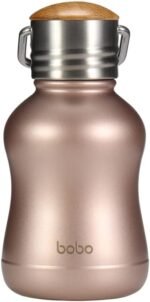 YOHKOH Mini Vacuum Insulated Water Bottle With Bamboo Lid - Stainless Steel Thermos Water Bottle for Women Girls Kids, Metal Sports Hot and Cold Water Bottle Leak-Proof BPA-Free (6.4oz,Gold) - Image 2