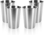 YOLCAR 4 Pack Stainless Steel Cups, 12oz Stainless Steel Drinking Glasses, Metal Cups for Bar, Home, Restaurant - Image 2