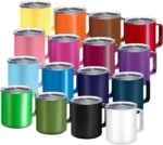 YOUKE OLA 16 Pack Stainless Steel Insulated Coffee Mug Bulk with Handle & Lids, 12oz Vacuum Insulated Double Wall Travel Mug for Hot and Cold Drinks Home Office Car, 16 Colors - Image 2