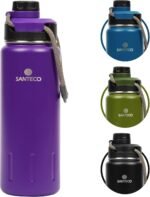 YSSOA Insulated Water Bottles 24 oz, Stainless Bottles with Lanyard & Wide Mouth Spout Lid, Leak Proof, Double Wall Vacuum Water Bottle, Keep Drinks Hot & Cold for Hiking Camping - Purple - Image 2