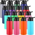 Yinder 16 PCS 20oz Aluminum Water Bottle Bulk Multicolor Reusable Sports Bottle with Snap Lids Multipack Vacuum Water Flask for Travel Camping, Picnics, Gym, Hiking, Cycling, Fishing - Image 2