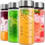 Yirilan Juice Bottles 4 Pack 16 oz，Reusable Glass Bottles with Lids，Stainless Steel Lids Water Bottle for Juicing, Smoothies, Water, Leakproof, BPA Free - Image 2