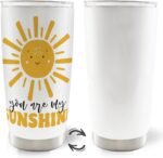 You Are My Sunshine 20oz Travel Coffee Mug Tumbler, Kids Teen Gifts Tumbler, You Are My Sunshine Inspirational Gifts for Women Men, Cute Sun Water Stainless Steel Tumbler with Lid and Straw - Image 2