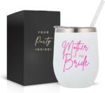 Your Dream Party Shop Mother of the Bride Tumbler, 12oz - Stainless Steel Insulated Wine Cup with Lid and Straw - Mother of the Bride Gifts From Daughter - Image 2