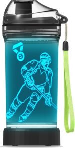 YuanDian Hockey Gifts for Boys, Light Up Water Bottle - 14 OZ Tritan BPA Free Eco-Friendly - Cool LED Sport Cups Gift for Hockey Player School Kids Girl Child Christmas Holiday - Image 2