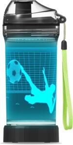 YuanDian Soccer Gifts, Light Up Kids Water Bottle with 3D Soccer Illusion Lamp- 14 OZ Tritan BPA Free - Cool Drinking Cups Gift for School Kids Boy Child Sport Lovers - Image 2