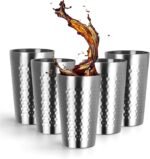 Yummy Sam 12oz Stainless Steel Double Wall Cups, Insulated Drinking Glasses for Hot & Cold Drinks, Metal Cups, Unbreakable Tumblers, for Party, Camping (Silver), 5Pack, 355ml - Image 2
