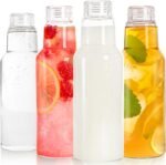 ZAVOOS 4 Pack Glass Milk Bottle, 34 Oz Reusable Juice Drinking Jar with Airtight Lid, Heavy Duty Leakproof Water Bottles Container for Iced Tea, Beverage, Smoothies Storage - Image 2