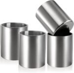 ZEAYEA 4pcs Stainless Steel Whiskey Glass, 10 oz Double Walled Insulated Tumbler, Unbreakable Old Fashioned Drinking Cup, Great Gift for Whiskey Lover - Image 2