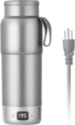 ZING TTI Pure titanium Electric Heated Travel Kettle,17.5 oz,Double-layer vacuum, Portable Electric Kettle, Adjustable Multi-Temperature Settings, 100V-240V Compatible, Grayl Water Bottle. - Image 2