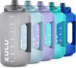 ZULU Goals 64oz Half Gallon Plastic Water Bottle with Straw and Time Marker | Large Reusable Jug with Handle and Leak Proof Lid for All Day Hydration, Gym and Outdoors, Gift Ready, Grey - Image 2