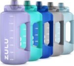 ZULU Goals 64oz Half Gallon Plastic Water Bottle with Straw and Time Marker | Large Reusable Jug with Handle and Leak Proof Lid for All Day Hydration, Gym and Outdoors, Gift Ready, Violet - Image 2