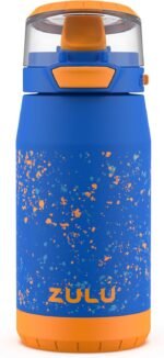 ZULU Kids Flex 12oz Stainless Steel Insulated Water Bottle, Toddler Cup with Silicone Spout, Leak-Proof Locking Flip Lid and Carry Loop for School Backpack, Lunchbox, and Outdoor Sports, Blue - Image 2
