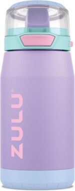 ZULU Kids Flex 12oz Stainless Steel Insulated Water Bottle, Toddler Cup with Silicone Spout, Leak-Proof Locking Flip Lid and Carry Loop for School Backpack, Lunchbox, and Outdoor Sports, Sugar Fairy - Image 2