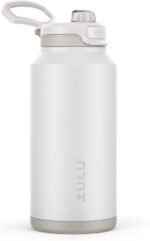 ZULU Powerfill Pro 64oz Half Gallon Stainless Steel Water Bottle with Quick Fill Lid, Triple Walled Vacuum Insulated Metal, Leak Proof Locking Lid, Sip and Chug, Reusable BPA Free, White Monochrome - Image 2