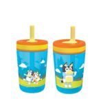 Zak Designs 15oz Bluey Kelso Tumbler Set, Leak-Proof Screw-On Lid with Straw Made of Durable Plastic and Silicone, Perfect Bundle for Kids, 2 Count (Pack of 1) - Image 2