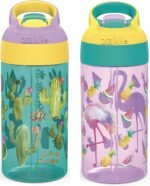 Zak Designs 16oz Riverside Desert Life Kids Water Bottle with Straw and Built in Carrying Loop Made of Durable Plastic, Leak-Proof Design for Travel, 2PK Set - Image 2