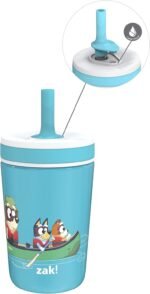 Zak Designs Bluey Kelso Toddler Cups For Travel or At Home, 12oz Vacuum Insulated Stainless Steel Sippy Cup With Leak-Proof Design is Perfect For Kids (Bluey, Bingo, Grandad Mort) - Image 2