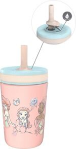Zak Designs Disney Princess Kelso Toddler Cups For Travel or At Home, 12oz Vacuum Insulated Stainless Steel Sippy Cup With Leak-Proof Design For Kids (Ariel, Belle, Cinderella, Mulan, Tiana) - Image 2